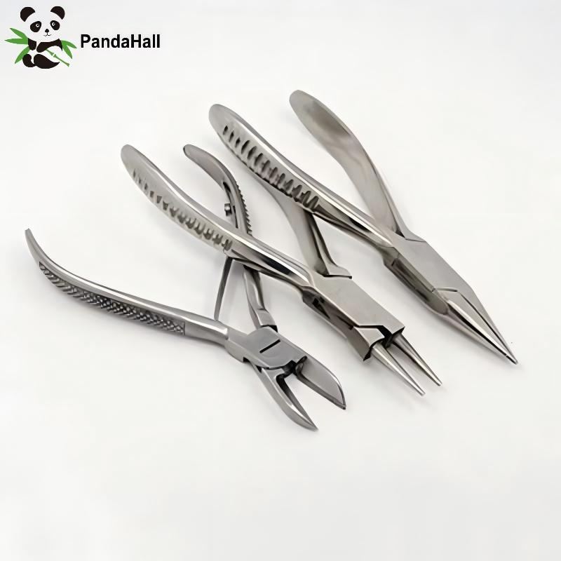 Jewelry Making Needle Nose Pliers - 3 Cái/bộ Thép Carbon Bên-Cắt Đường