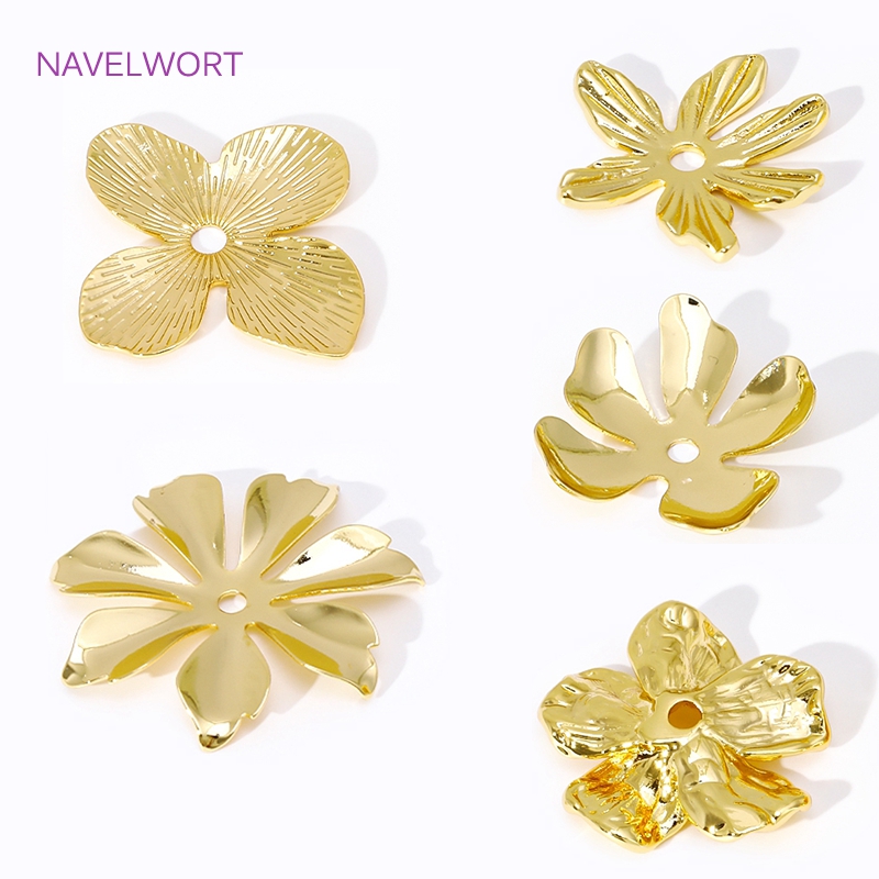 Bead Cap Flower - 18K Gold Plated Large Flower Bead