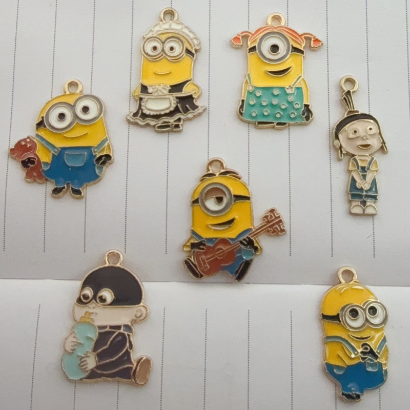 Jewelry Making Diy - 10pcs alloy drip oil cartoon pendant,