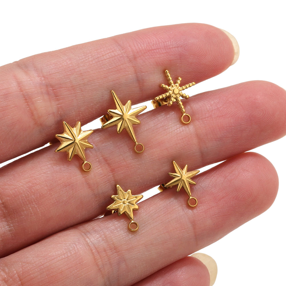 Jewelry Making Soldering Kit - 6pcs Stainless Steel Star Earrings Studs
