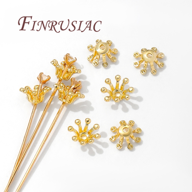 Bead Cap Flower - 14K Gold Plated Flower Bead Caps,Brass