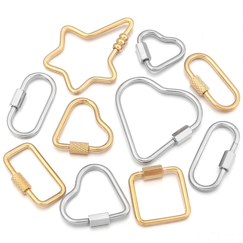 Jewelry Making Class - 2pcs Gold Stainless Steel Heart Screw