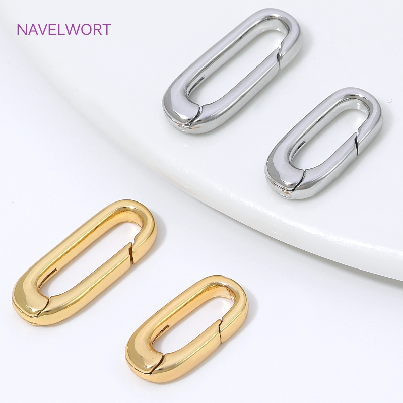 Jewelry Making Pins - 1/2/4Pcs 18K Gold Plated Oval Spring