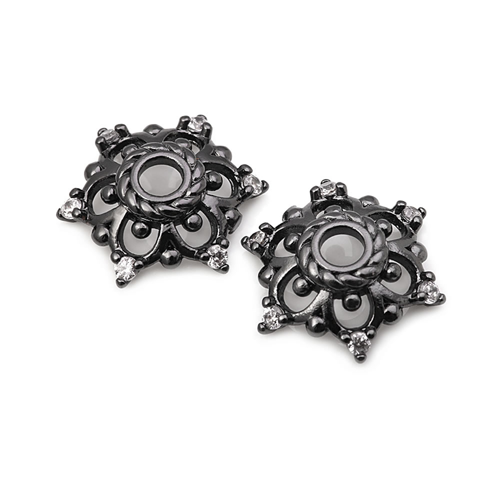 18K Gold Color Brass and Zirco - đánh giá và giá Bead Cap Flower