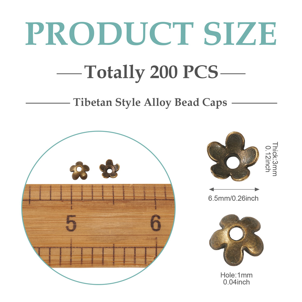 200pcs Tibetan Antique Bronze  - đánh giá và giá Bead Cap Flower