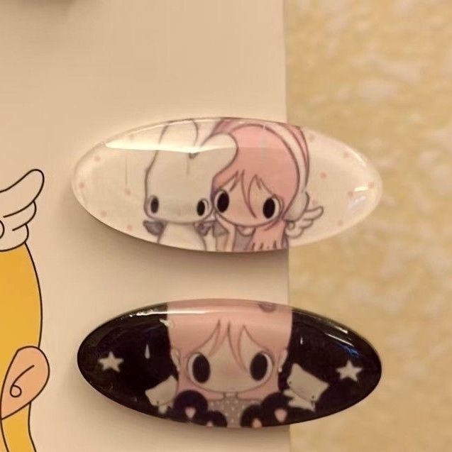 2Pcs INS Angel Girl Cartoon Ha - đánh giá và giá Jewelry Making Adults
