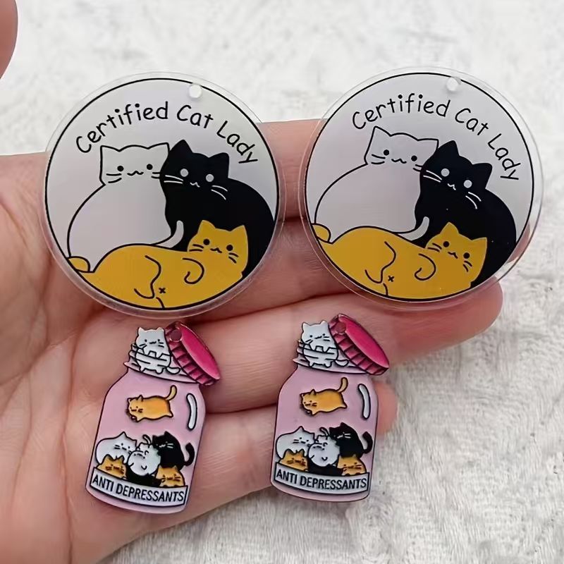 10pcs acrylic cute cat pendant - đánh giá và giá Jewelry Making Diy