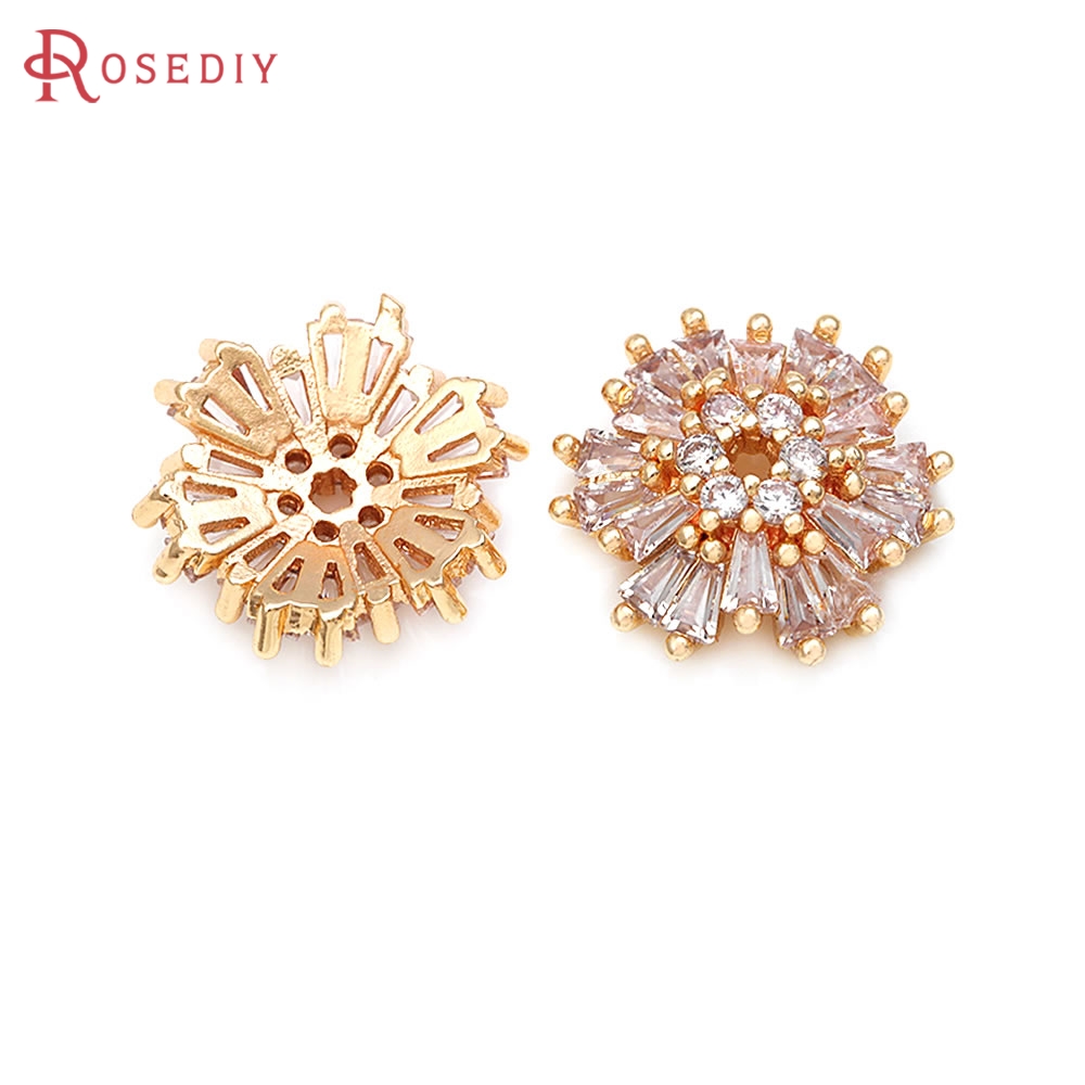 18K Gold Color Brass Zircon Fl - đánh giá và giá Bead Cap Flower
