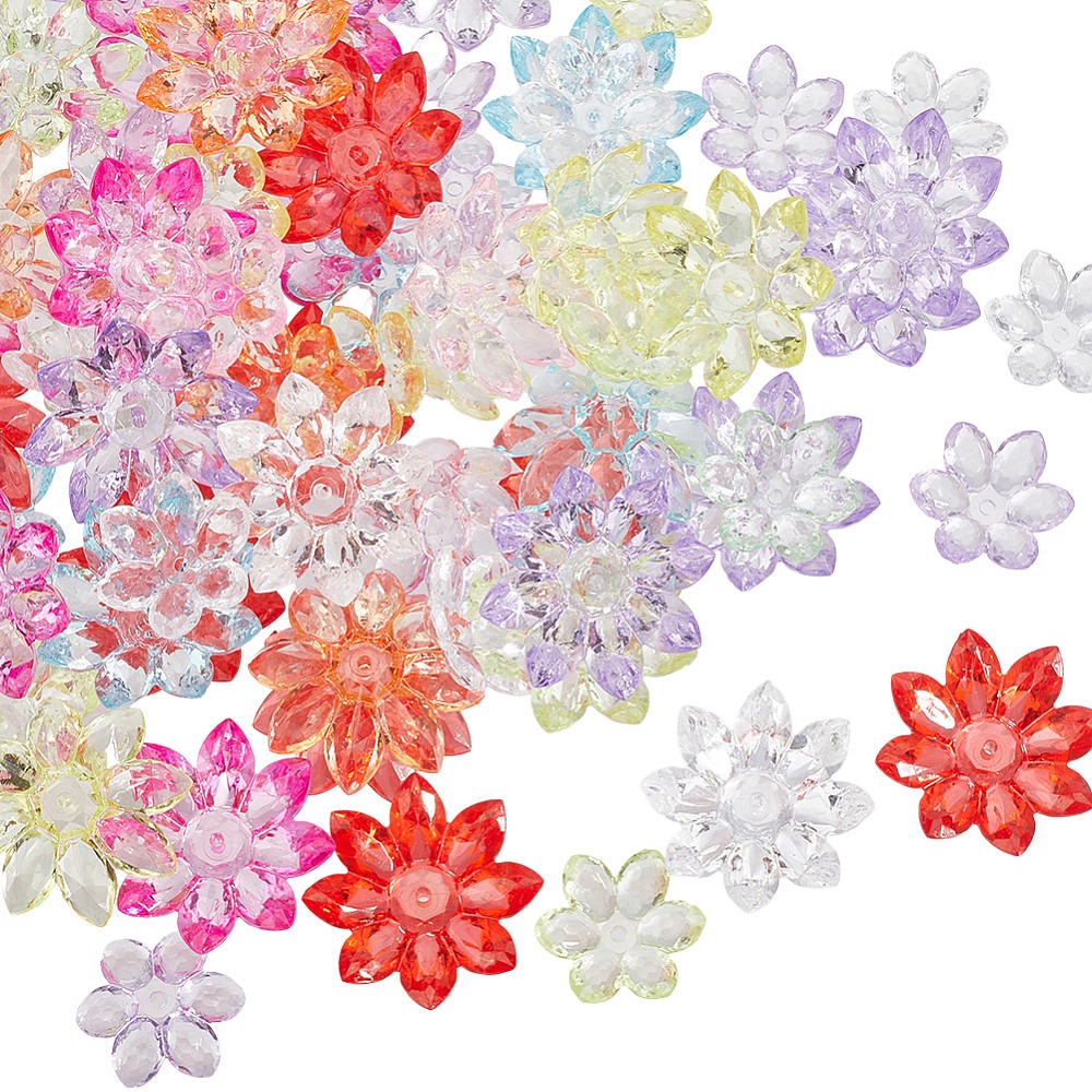 80Pcs 2 Styles Transparent Acr - đánh giá và giá Bead Cap Flower