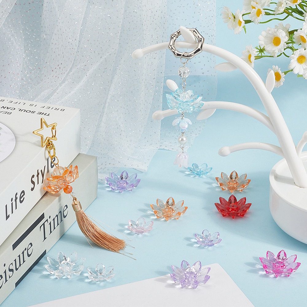 80Pcs 2 Styles Transparent Acr - đánh giá và giá Bead Cap Flower