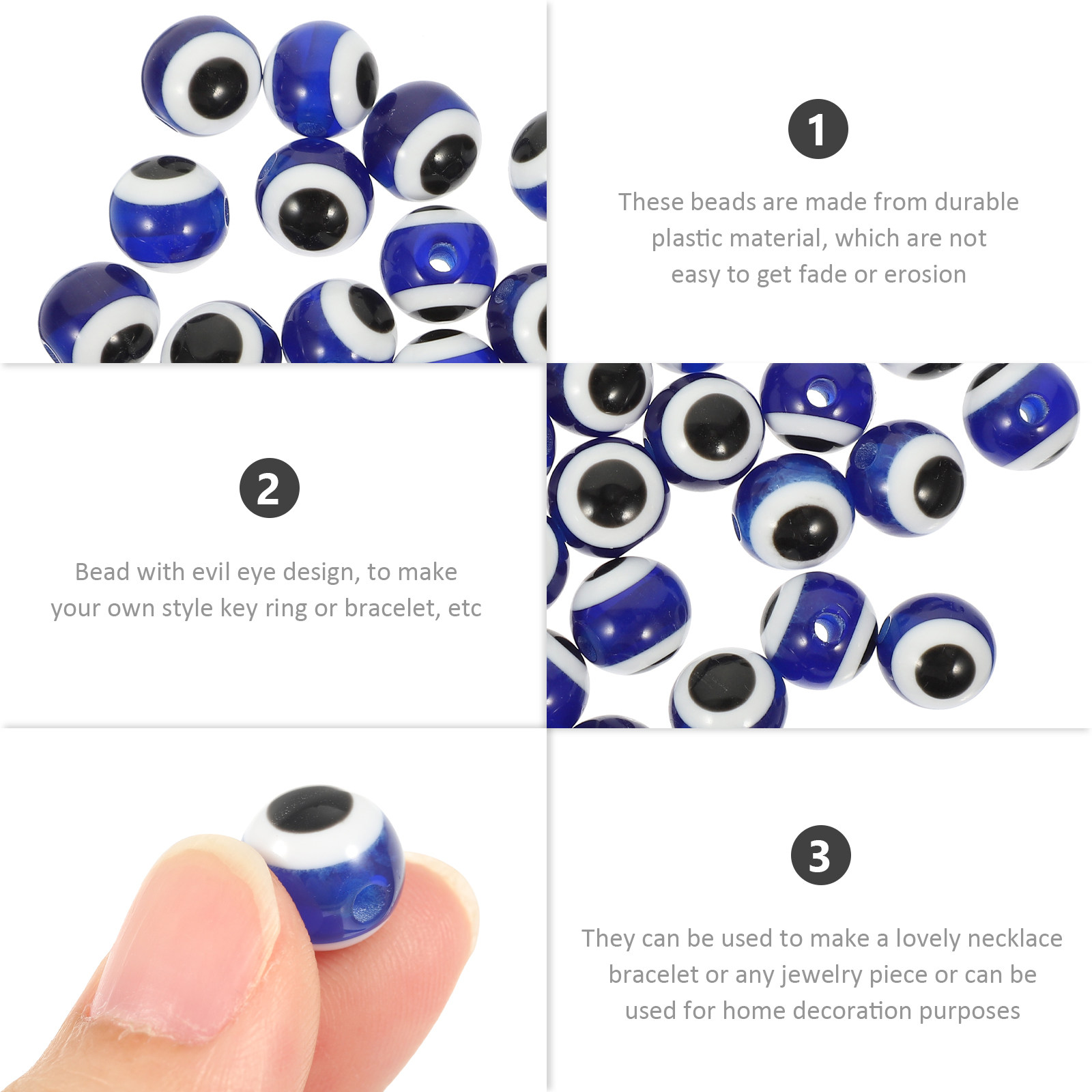 100Pcs Evil Eye Beads Plastic  - đánh giá và giá Jewelry Making Ideas With Beads